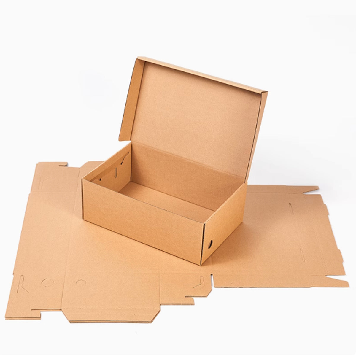 20pcs Kraft Paper Shoe Boxes Clamshell Storage Organizer
