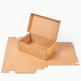 20pcs Kraft Paper Shoe Boxes Clamshell Storage Organizer