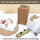 50PCS Cake Packaging Boxes with Transparent Window Durable
