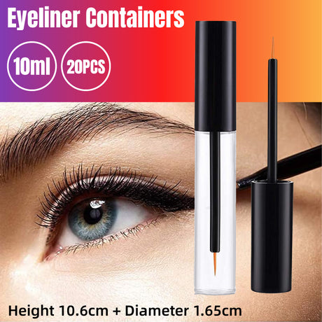 20pcs 10ml Clear Empty Eyeliner Tubes Refillable Bottles