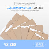 20PCS Corrugated Cardboard Boxes Sturdy Self Sealing