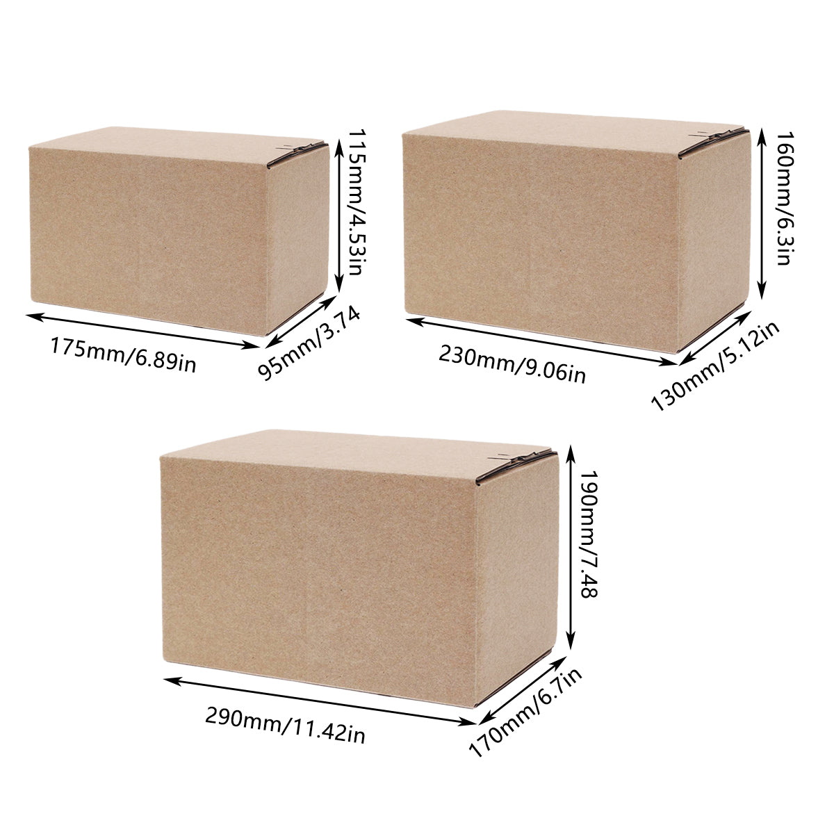 20PCS Corrugated Cardboard Boxes Sturdy Self Sealing