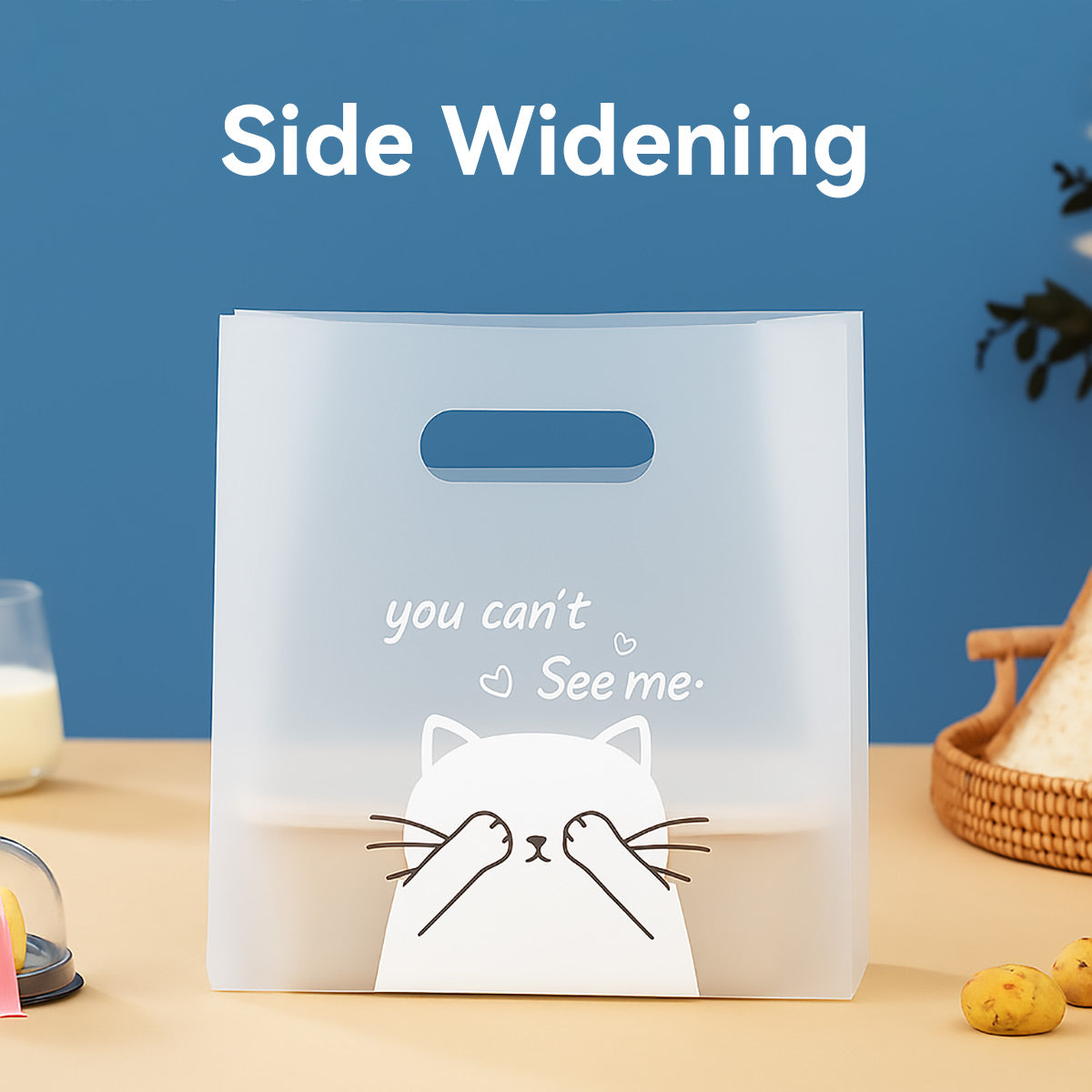 50PCS Frosted Plastic Gift Bags Reusable with Handle