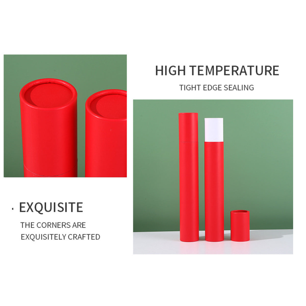 10PCS Red Cardboard Gift Wrap Paper Tubes 5.3x36.5cm
