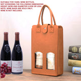 Double Bottle Felt Wine Gift Bag with Window and Handle for Wine Packaging