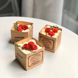 100pcs Kraft Paper Cupcake Boxes Holders for Party Dessert