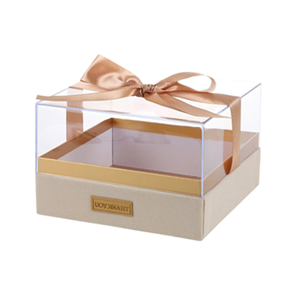 Clear Acrylic Gift Box with Bow for Display Packaging
