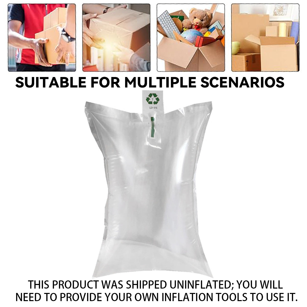 100PCS Inflatable Cushioning Bags Shockproof Clear Packaging