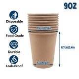 500PCS 9oz Disposable Paper Cups Food-Grade Hot and Cold Use