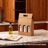 5PCS 3 Bottle Kraft Paper Wine Gift Boxes with Handle Packaging