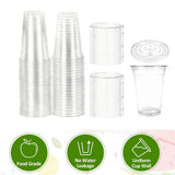 250Sets Transparent Drinking Cups with Lids 400ml Food-Grade