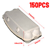 150PCS 10 Slot Paper Egg Trays Molded Pulp Stackable for Egg Packaging