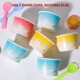 100PCS 4oz Ice Cream Paper Cups Food-Grade Waterproof Takeaway