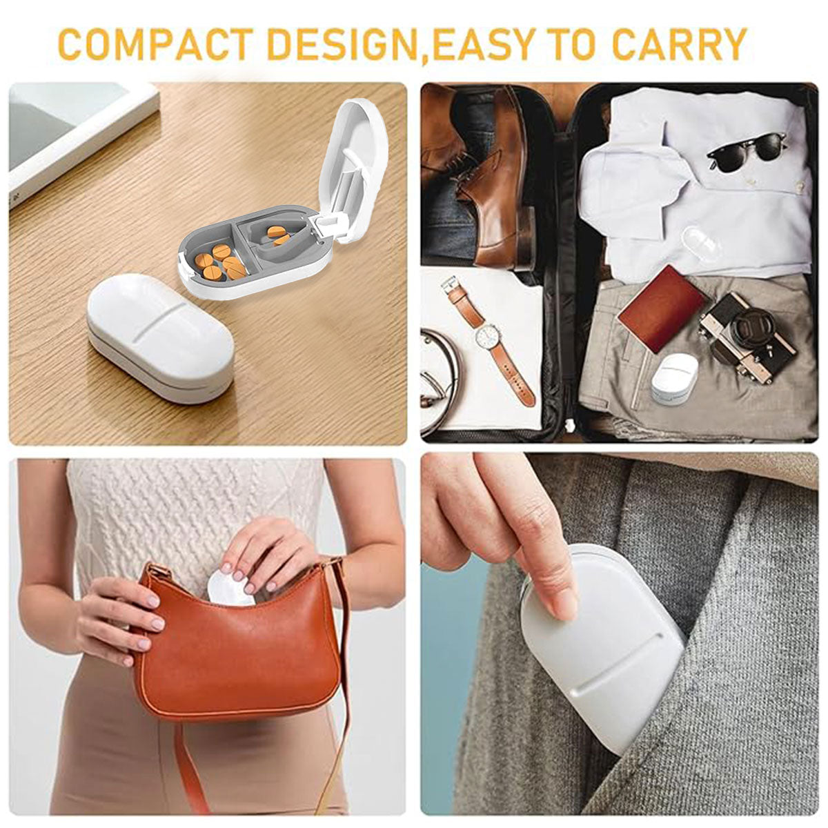 3pcs Tablet Cutter Pill Splitter Portable Medicine Organizer