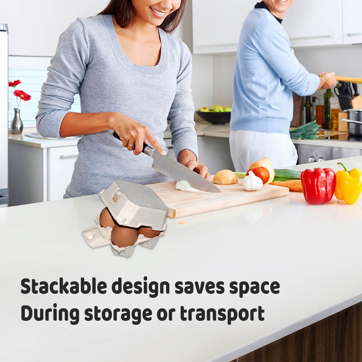 300PCS 4 Slot Paper Egg Trays Molded Pulp Stackable for Egg Packaging