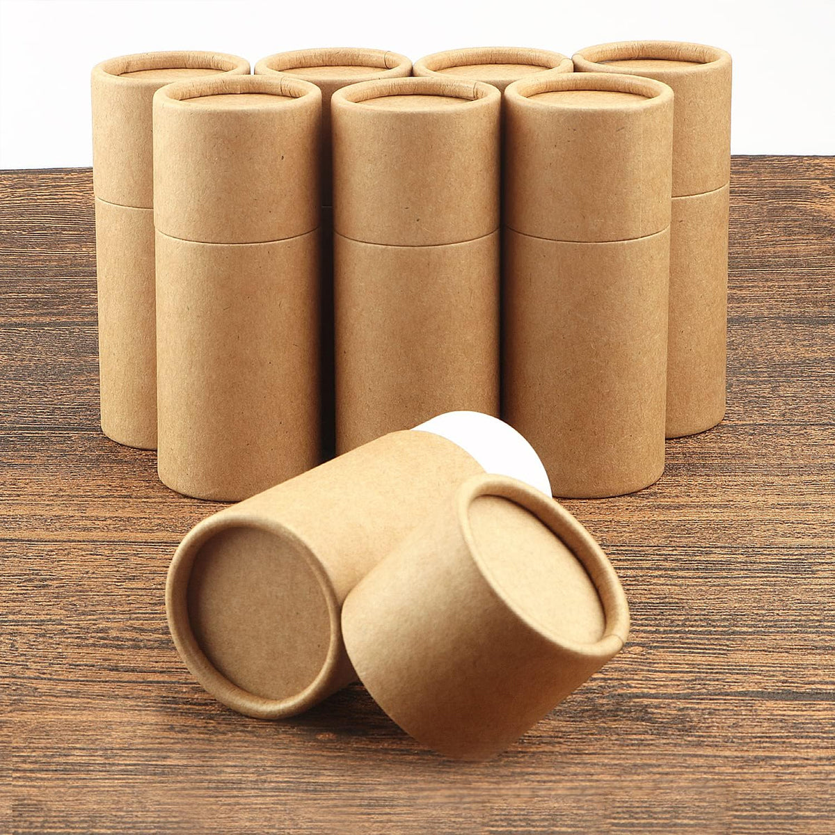 20PCS Kraft Paper Storage Tubes with Lid for Tea Essential Oil Packaging