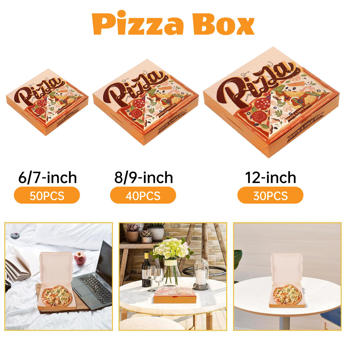 Pizza Takeaway Box Food Grade Leakproof Greaseproof Container
