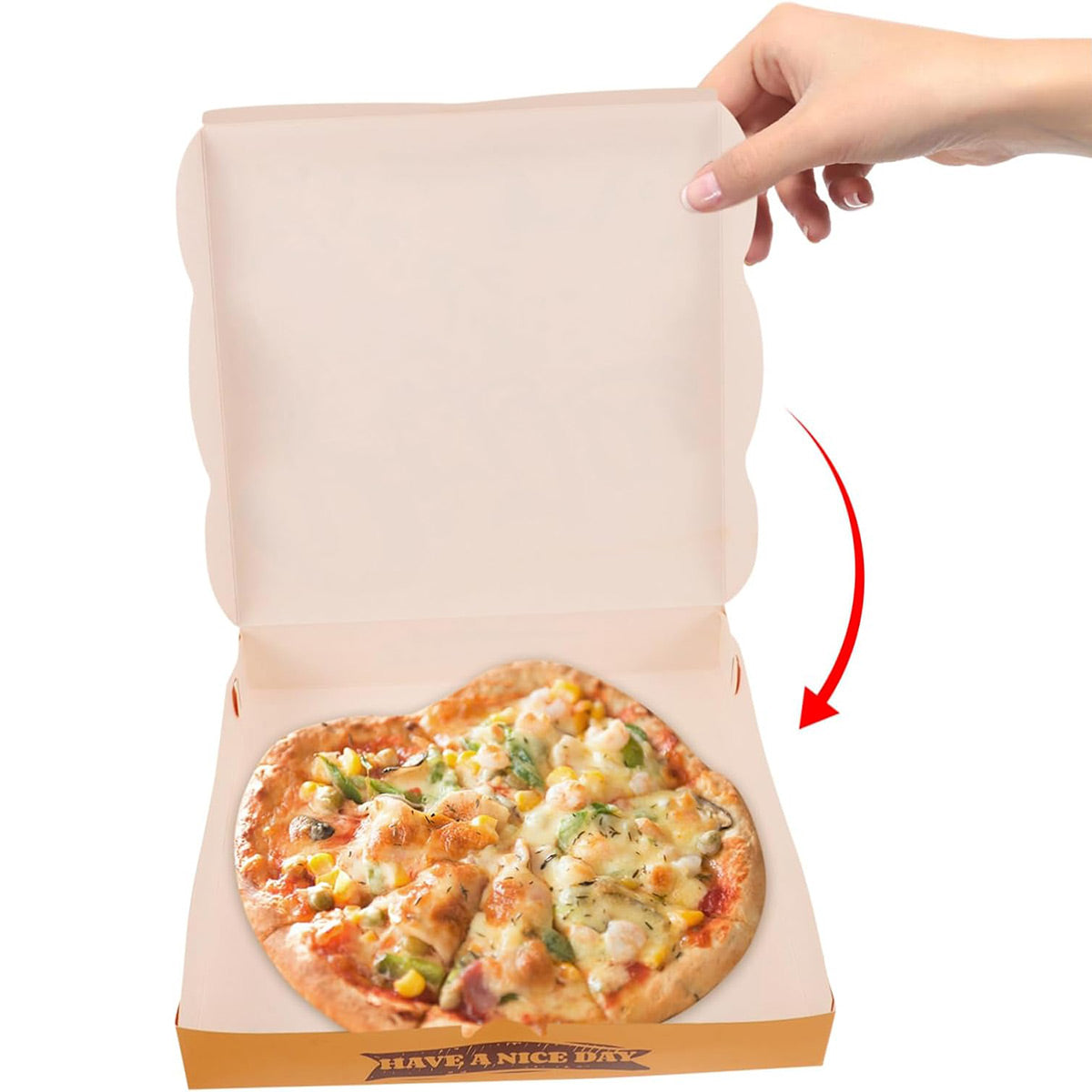 Pizza Takeaway Box Food Grade Leakproof Greaseproof Container