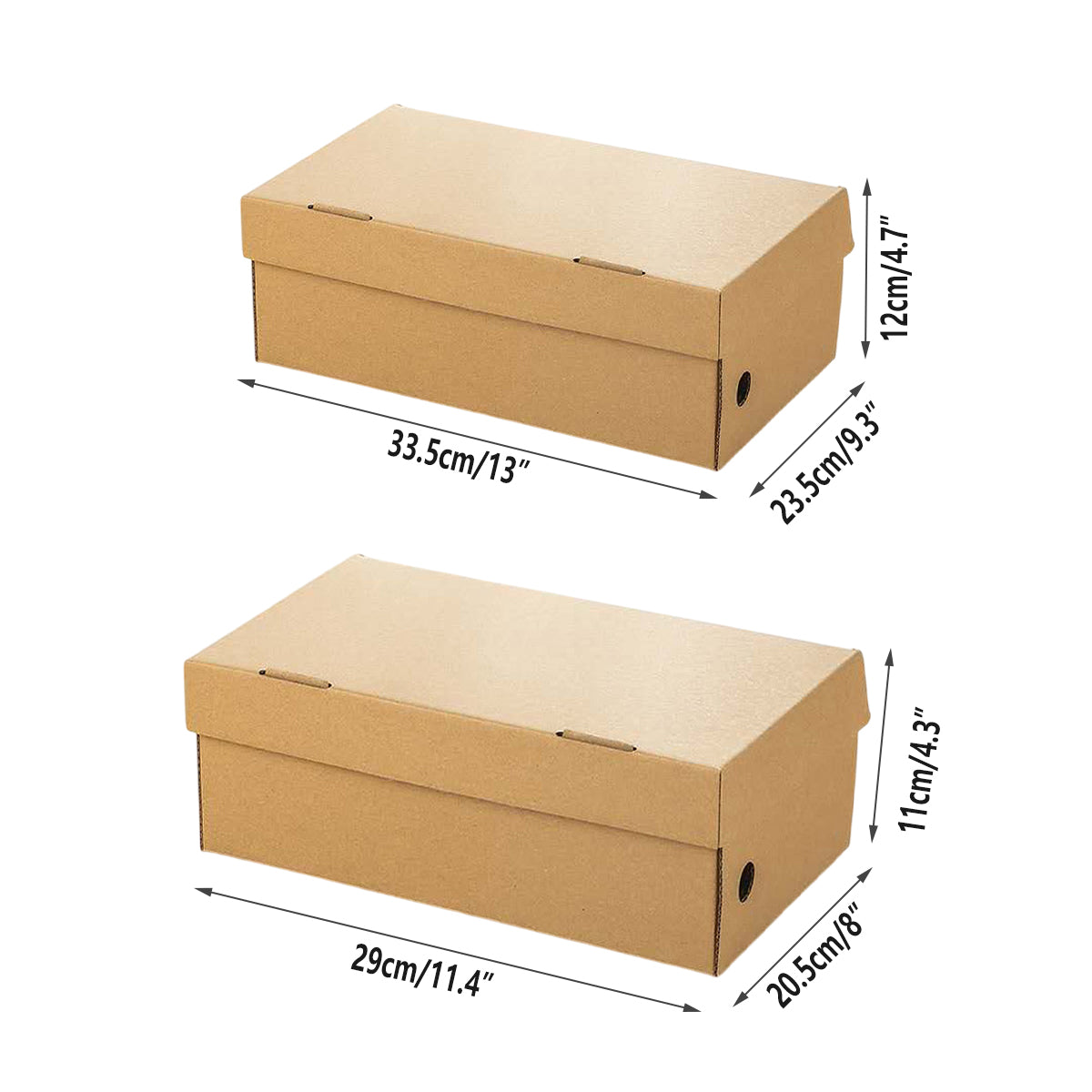 20pcs Kraft Paper Shoe Boxes Clamshell Storage Organizer