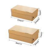 20pcs Kraft Paper Shoe Boxes Clamshell Storage Organizer