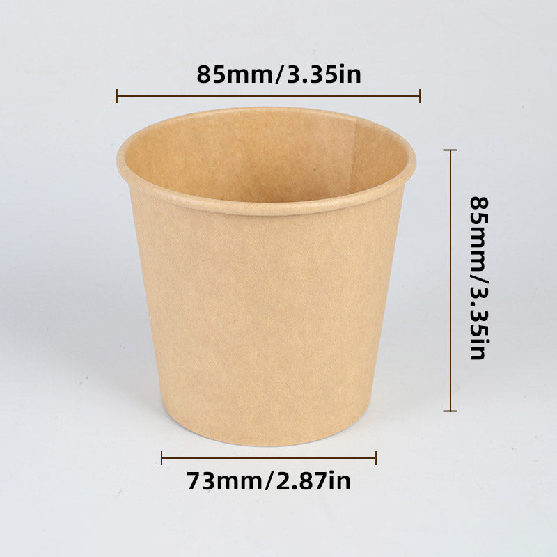 Disposable Kraft Paper Soup Bowls with Lids 100PCS