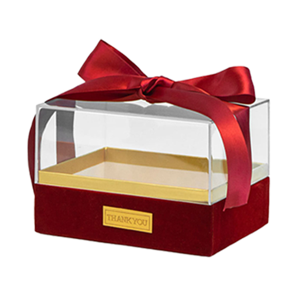 Clear Acrylic Gift Box with Bow for Display Packaging
