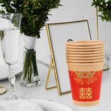 500PCS Double Happiness Printed Paper Cups Wedding Hot Cold Drink Cups