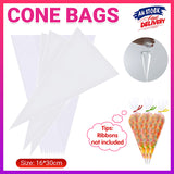 100PCS Easter Clear Cello Cone Bags