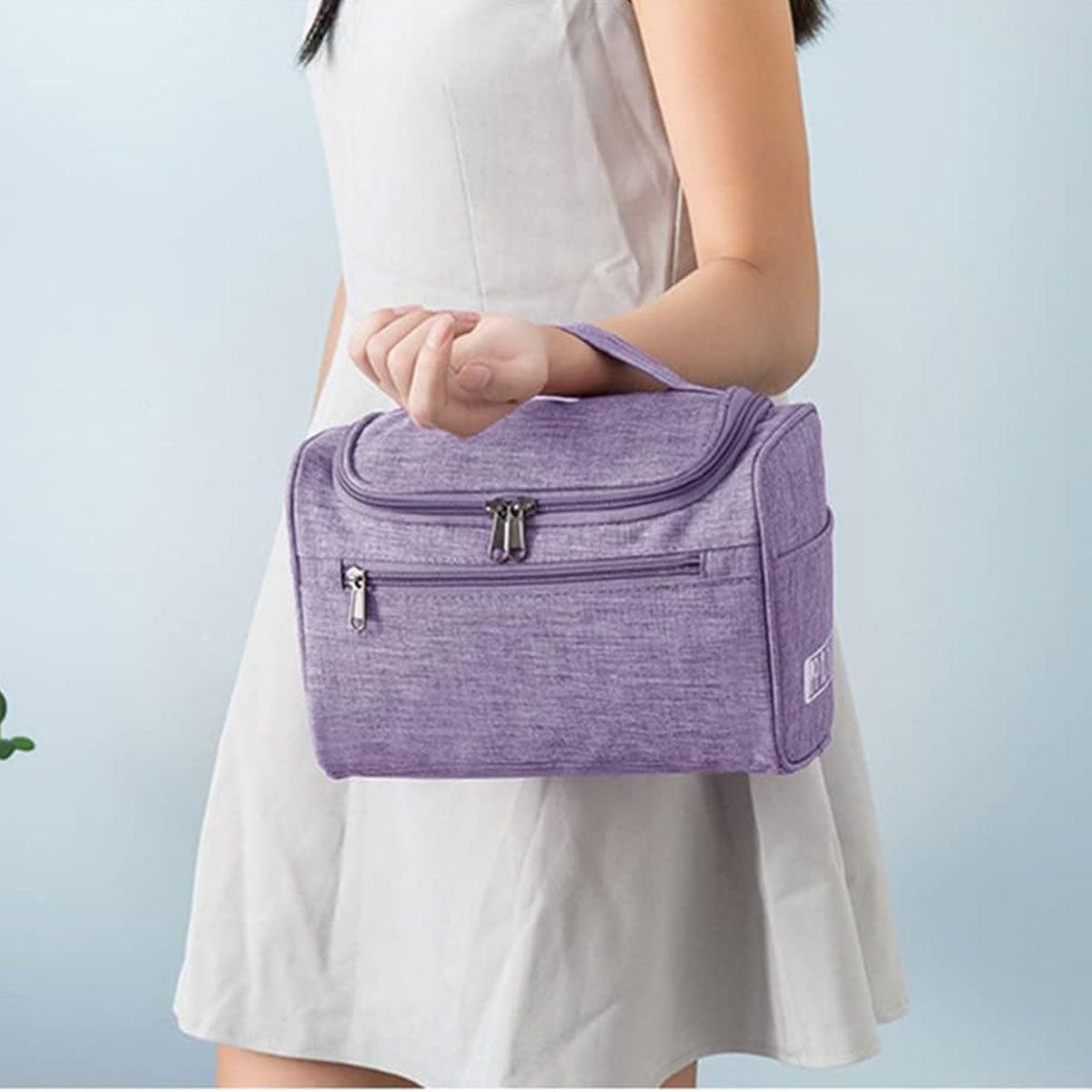 Travel Size Zipper Closure Toiletry Bag 1pc