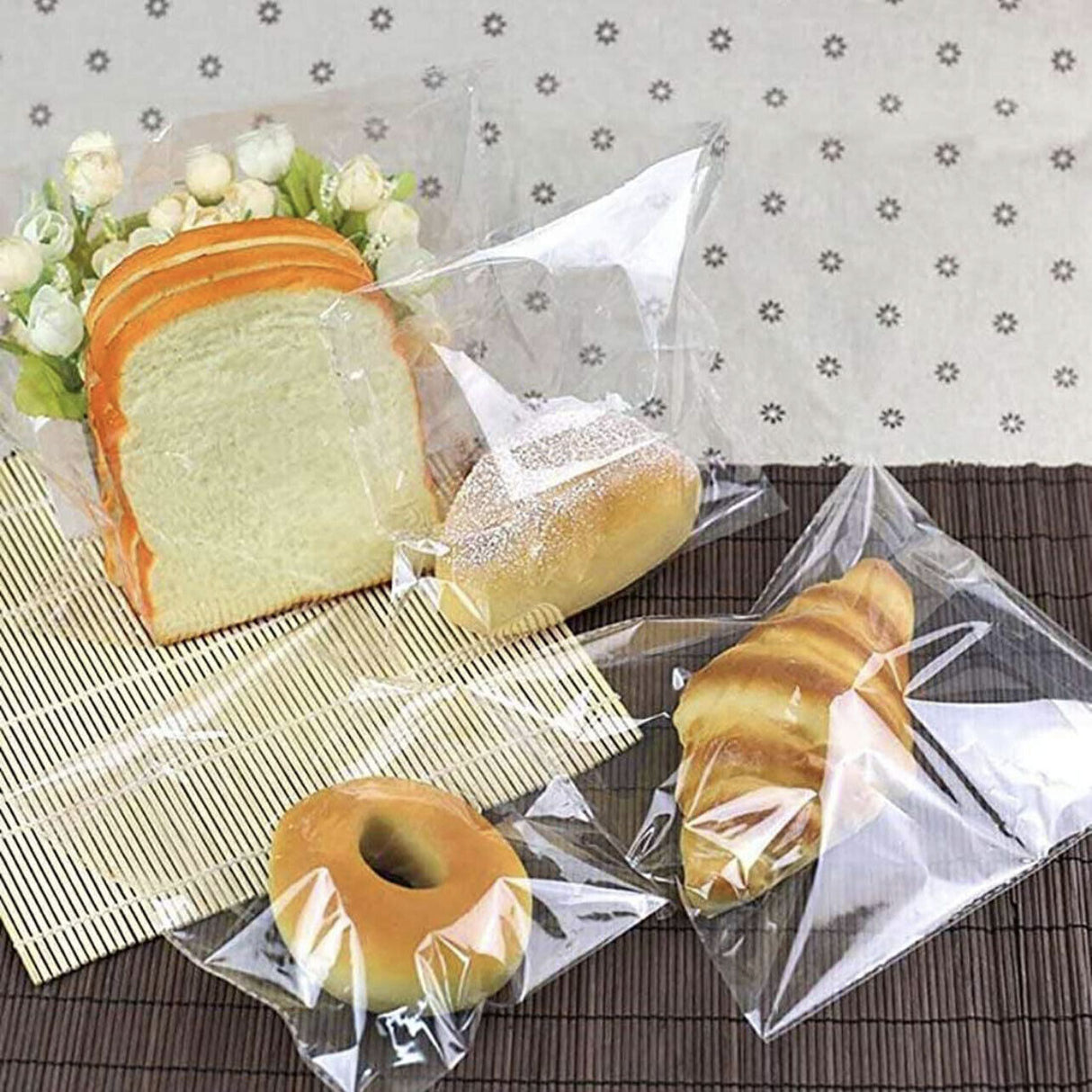 Clear Plastic Self Adhesive Candy Packaging Bags 100PCS