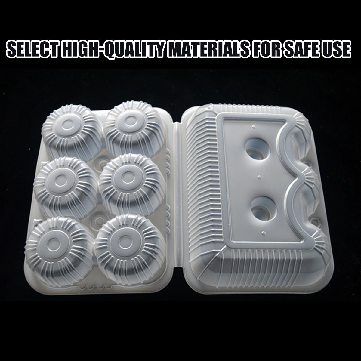100PCS Disposable Food Containers 4 or 6 Grid Takeaway Meal Boxes