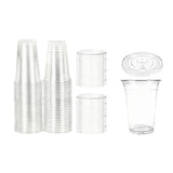 250Sets Transparent Drinking Cups with Lids 400ml Food-Grade