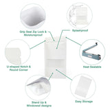 100PCS Kraft Paper Bags with Clear Window Zip Lock Stand-Up Packaging