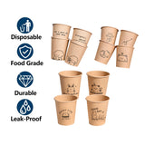 300PCS Disposable Paper Cups 250ml Food-Grade Leakproof