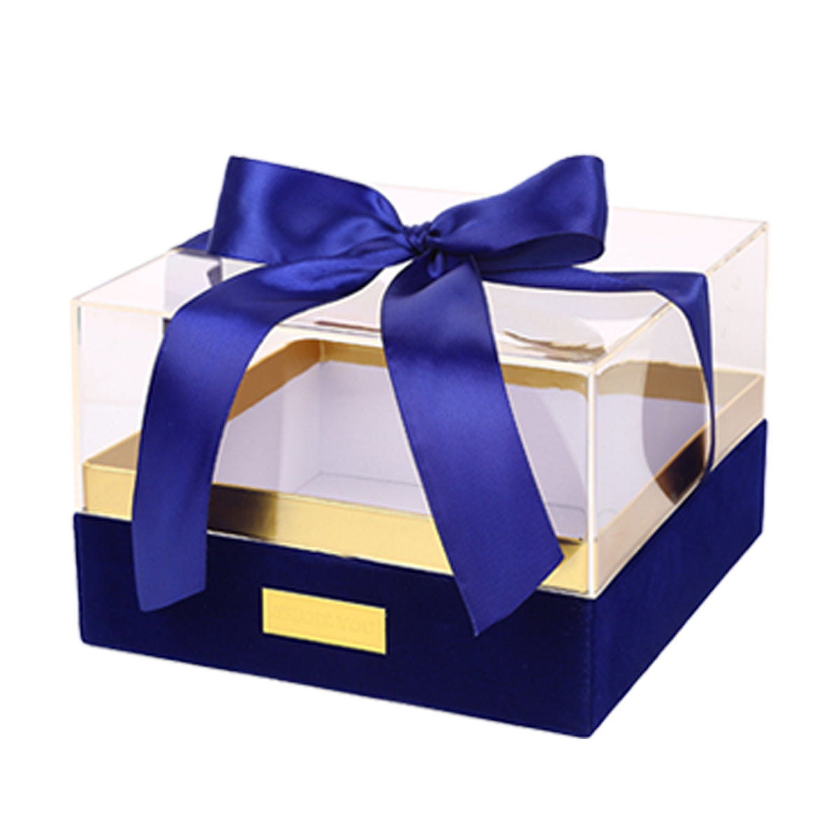 Clear Acrylic Gift Box with Bow for Display Packaging