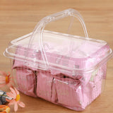20pcs Transparent Plastic Fruit Boxes Handbasket Style