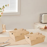 Disposable Kraft Paper Food Boxes With Lid Fried Chicken Fast Food