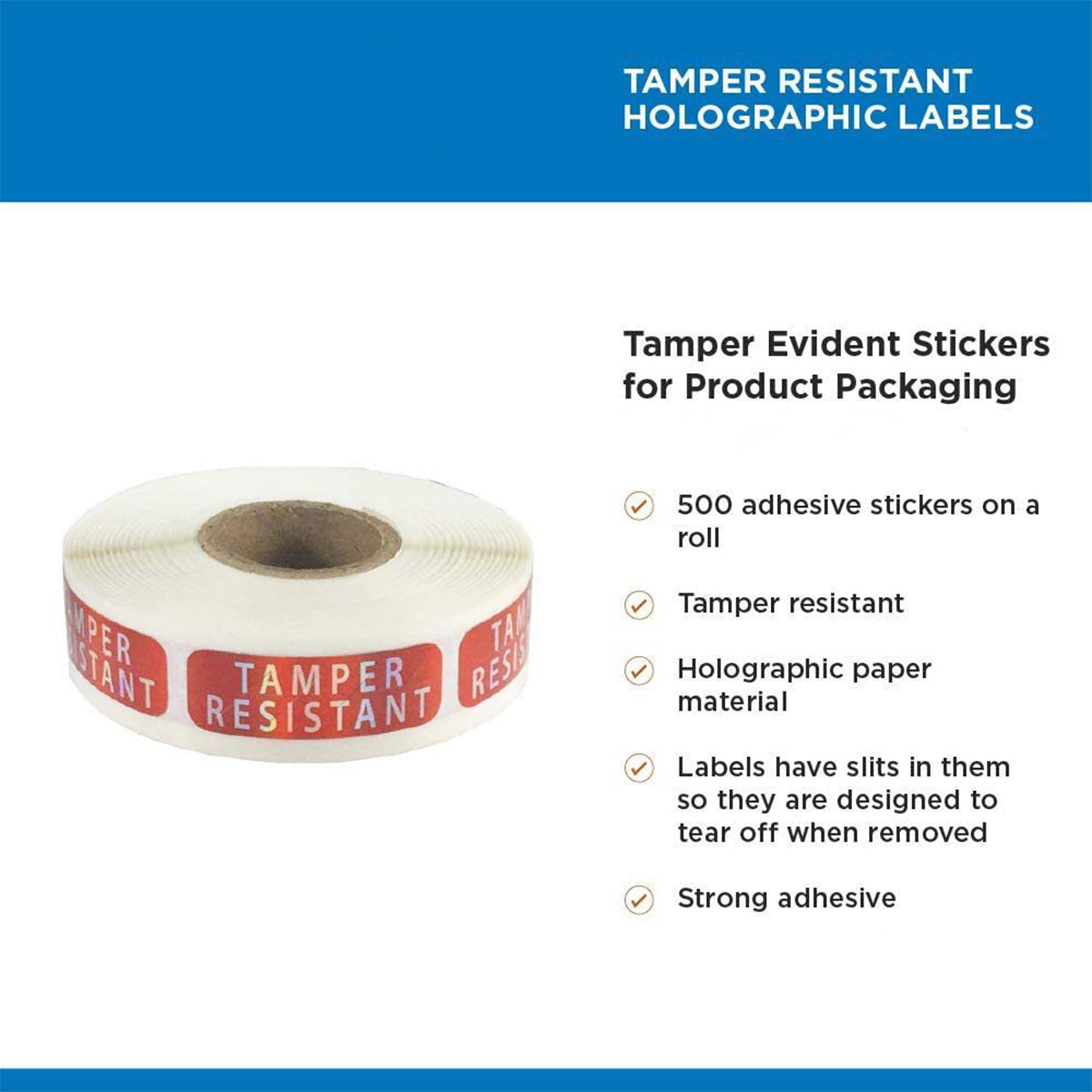 5 Rolls Tamper Proof Laser Security Sealing Stickers