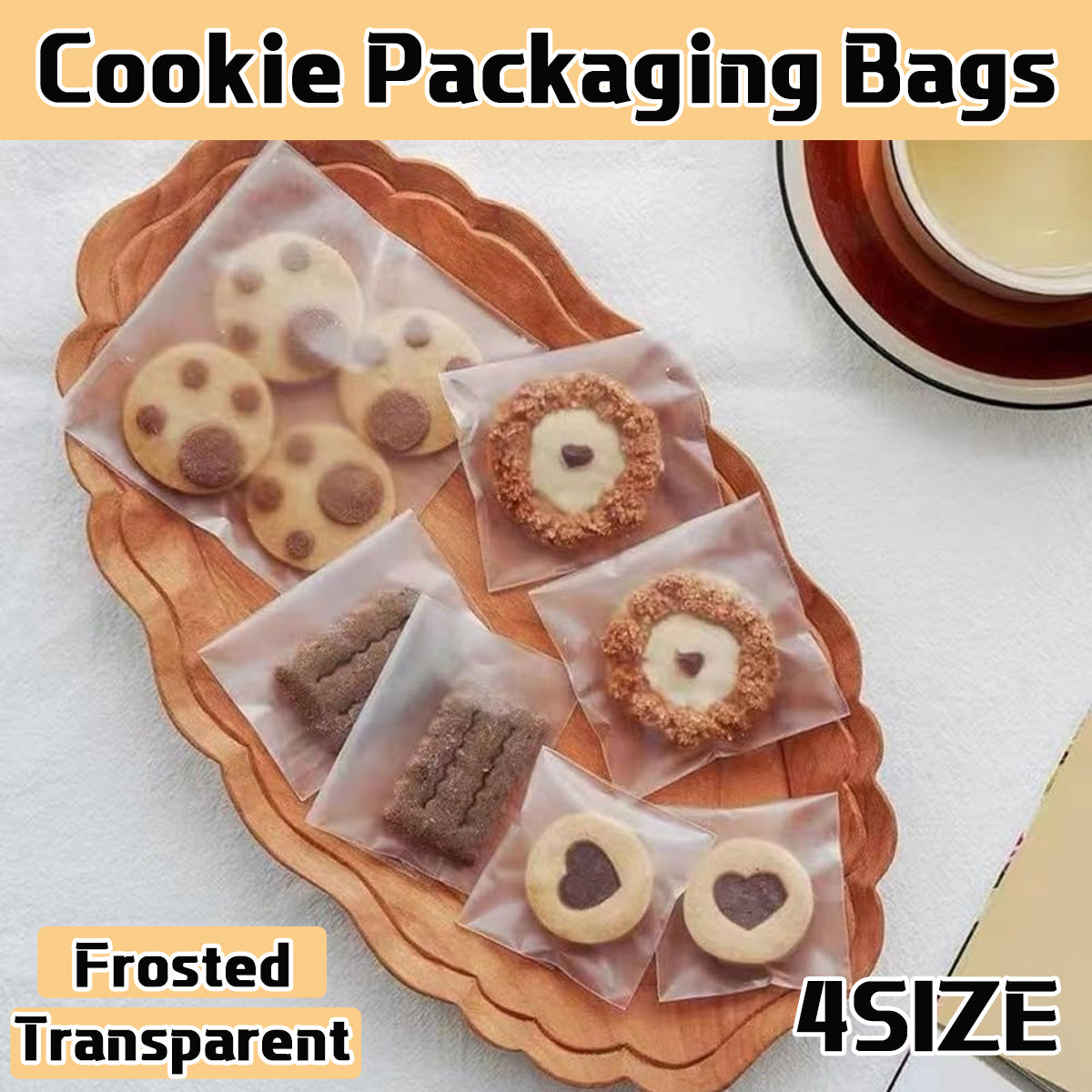 Clear Plastic Self Adhesive Candy Packaging Bags 100PCS