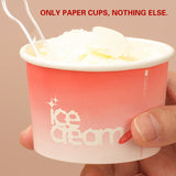100PCS 4oz Ice Cream Paper Cups Food-Grade Waterproof Takeaway