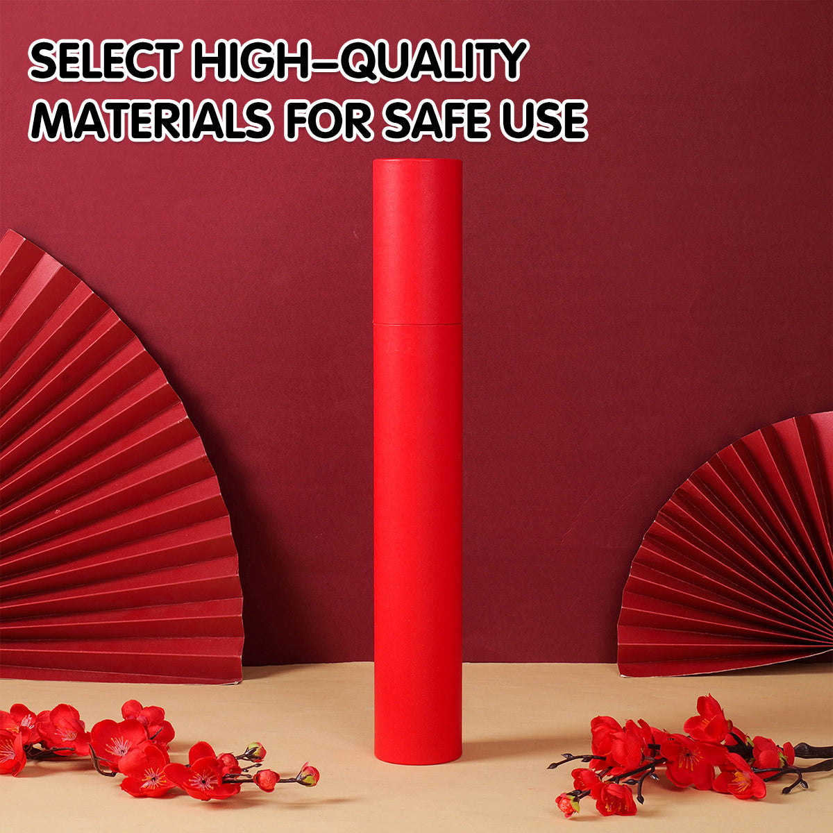 10PCS Red Cardboard Gift Wrap Paper Tubes 5.3x36.5cm