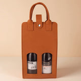 Double Bottle Felt Wine Gift Bag with Window and Handle for Wine Packaging
