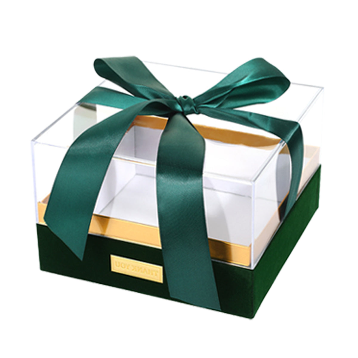Clear Acrylic Gift Box with Bow for Display Packaging