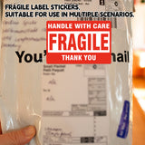 Fragile Warning Stickers Roll 3x5in Shipping Labels 500PCS