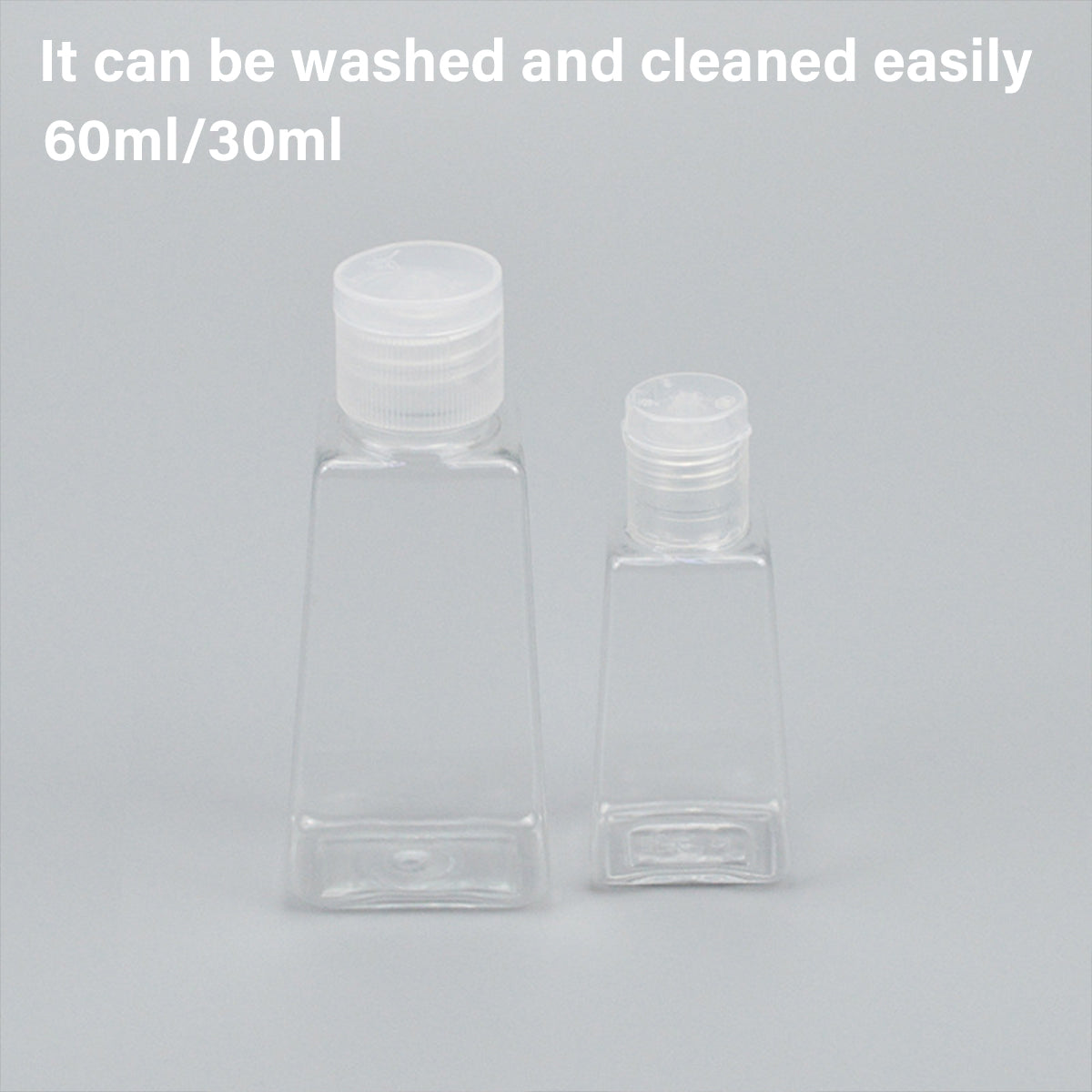 100pcs 30ml 60ml Trapezoidal Clear Refillable Cosmetic Bottles