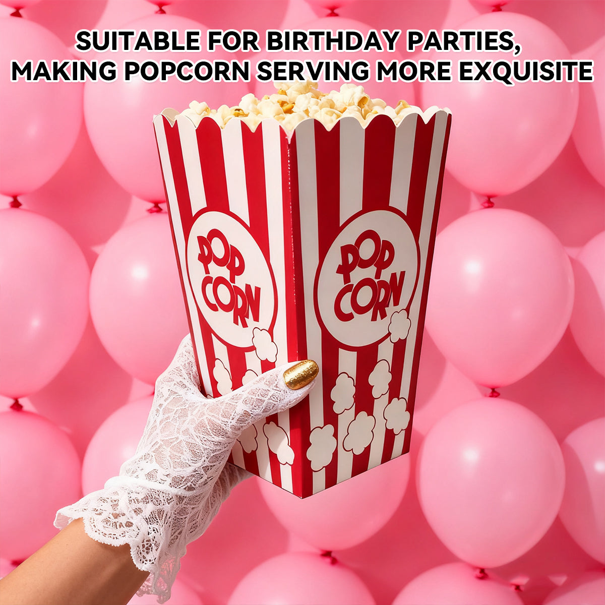 50PCS Greaseproof Popcorn Boxes Paperboard Snack Containers