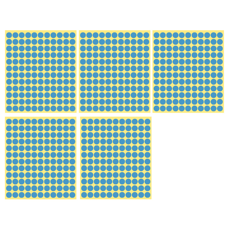 8/13/25/50mm Round Sticker Dots Adhesive Labels Cool-toned
