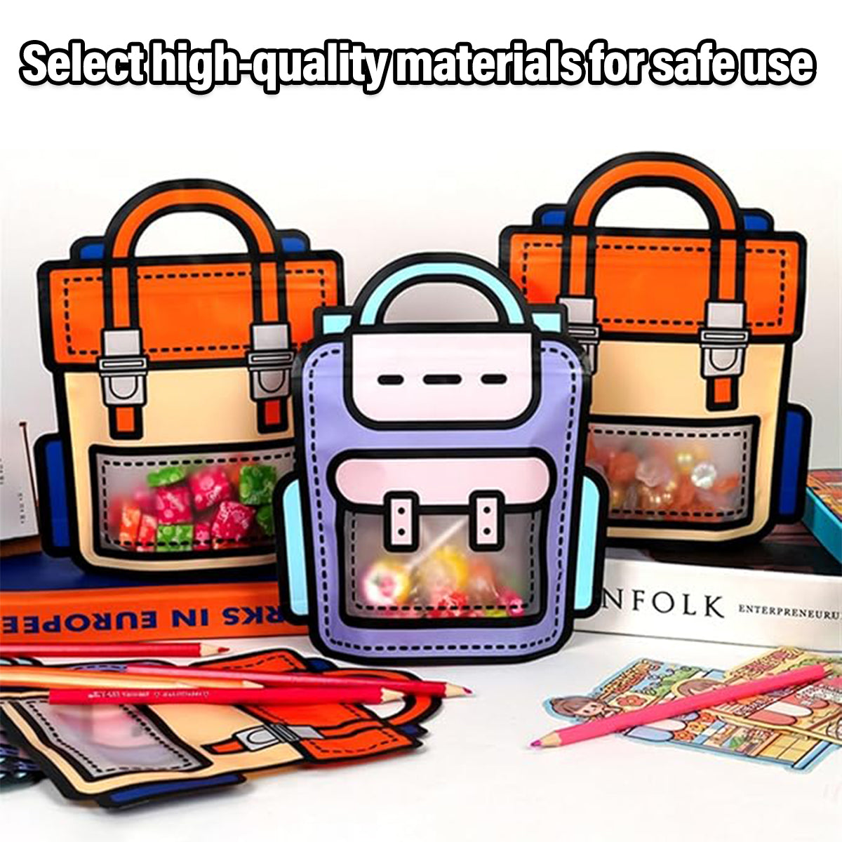 50pcs Clear Gift Bags Small Snack Toy Storage Pouch