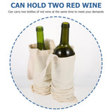 10PCS Double Wine Bottle Canvas Gift Bags with Handles Reusable