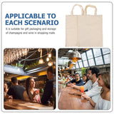 10PCS Double Wine Bottle Canvas Gift Bags with Handles Reusable